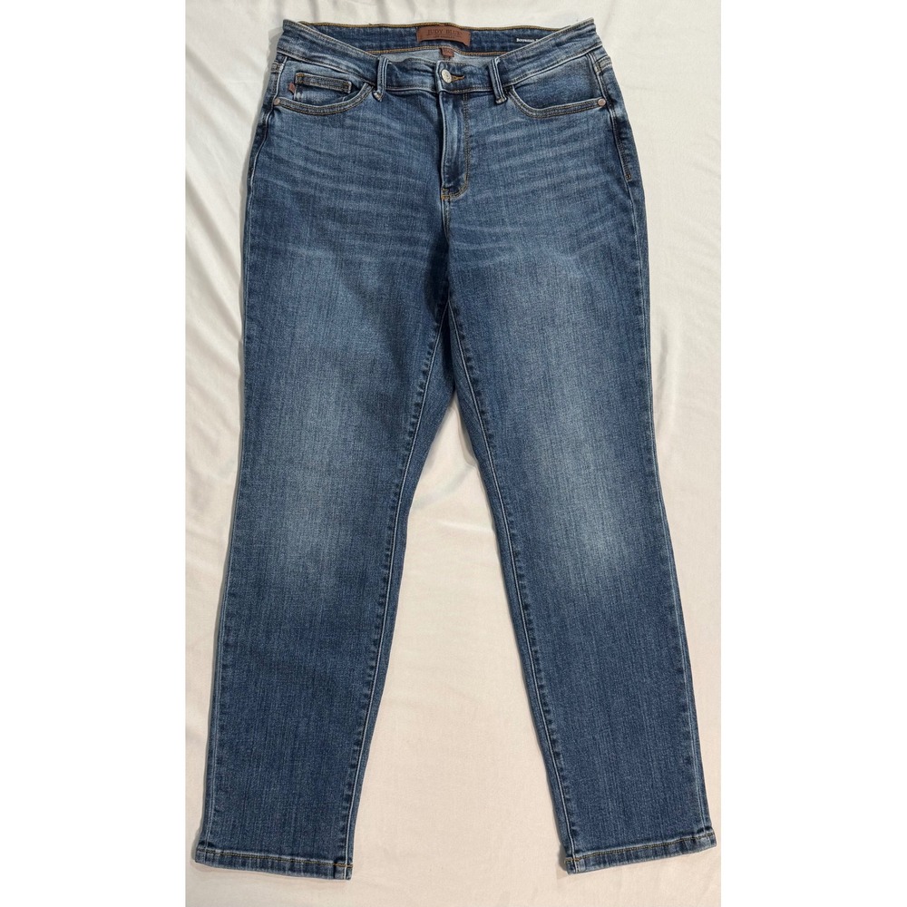 Judy Blue Boyfriend Fit Medium Wash Denim Jeans Womens Sz 9/29 Stretch Mid Rise